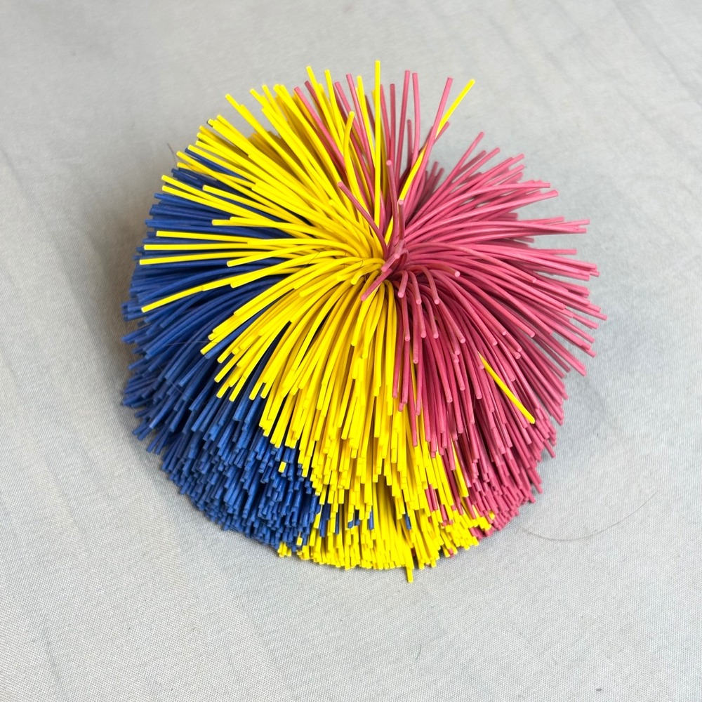 Vintage‎ 80s 90s Koosh Ball toy Blue Yellow red  3 Inch